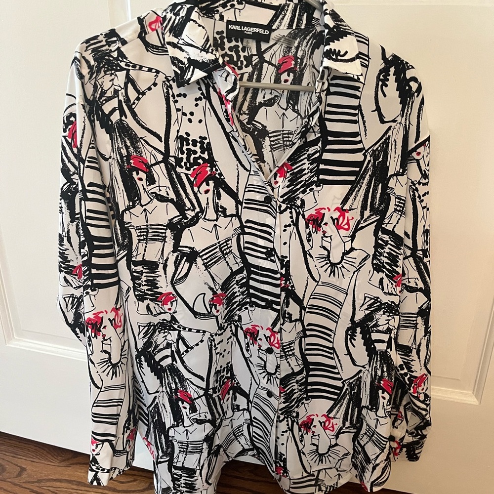 Karl Lagerfeld Artistic Print Blouse